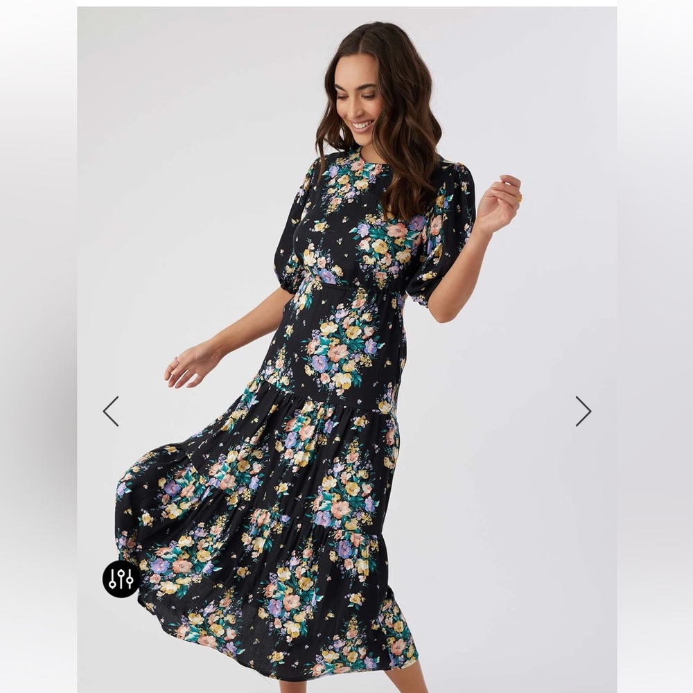 NWT O’Neill Alta Floral Open-Back Midi Dress